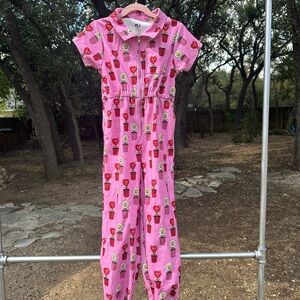 Hugo Loves Tiki/ Banana Valentine Pink Floral Jumpsuit